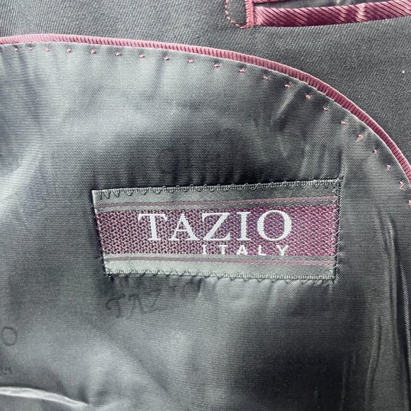Tazio Italy Blazer Sports Coat Men's 46L Black Super 120's Wool Hand Tailored - Picture 9 of 16